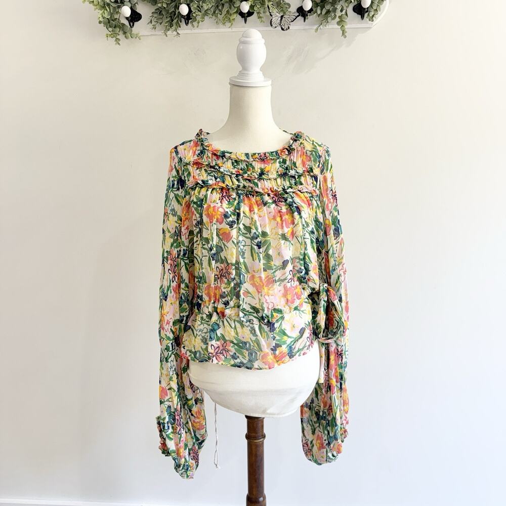 Ted Baker London Kesara blouse Garden Floral Silk Small #MB